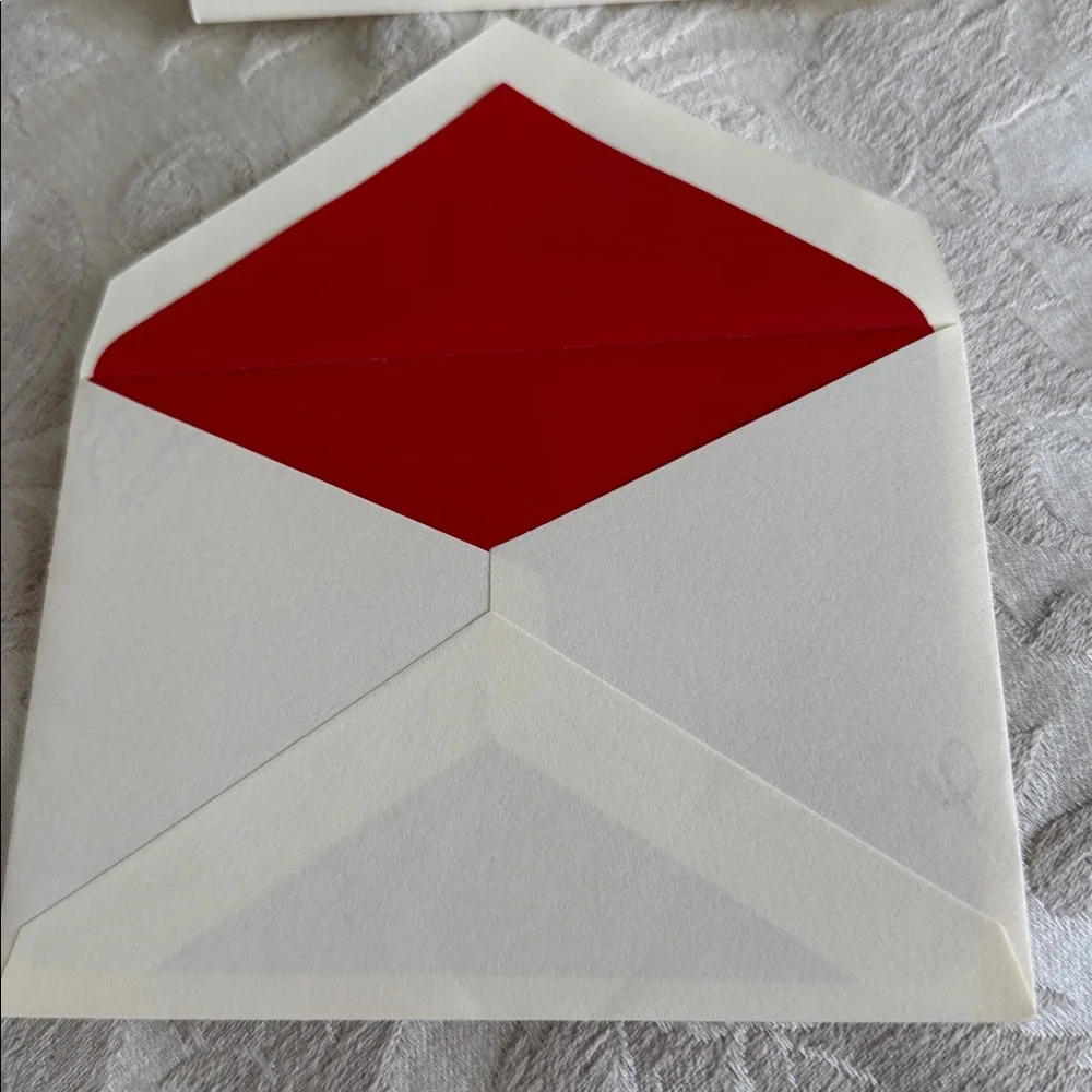 10 Exquisite Engraved Crane's Foldover Valentine's Day Cards - New w/o Box